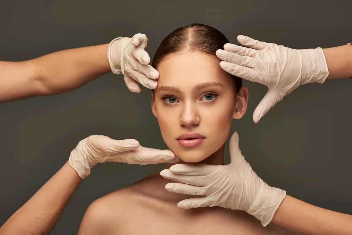 A facial treatment in progress