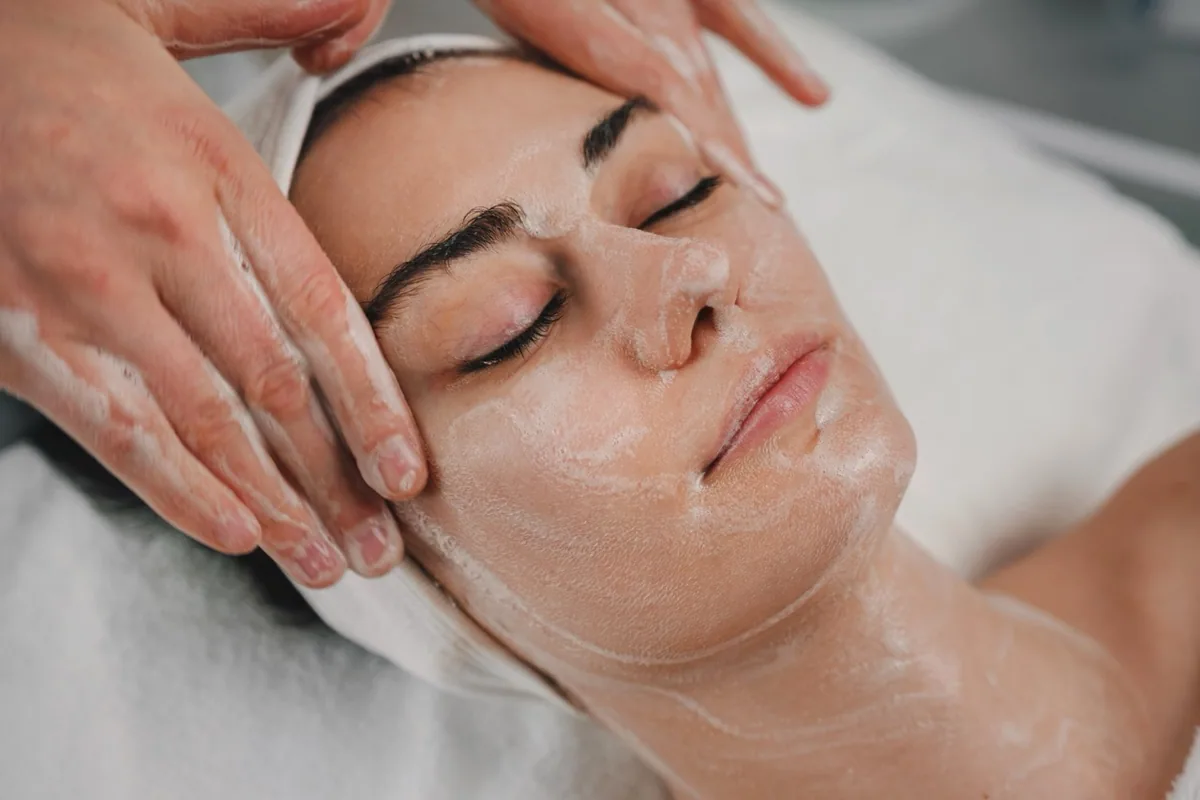 An esthetician at work