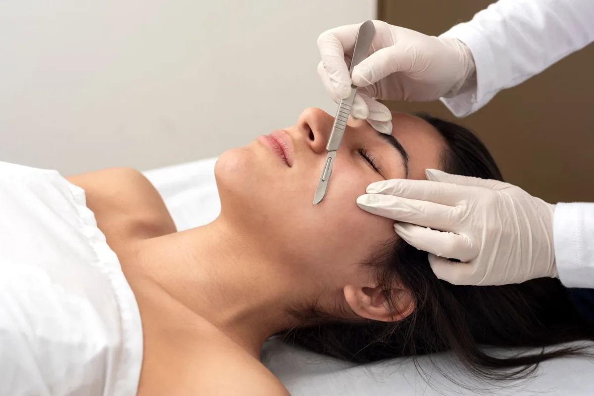An esthetician at work