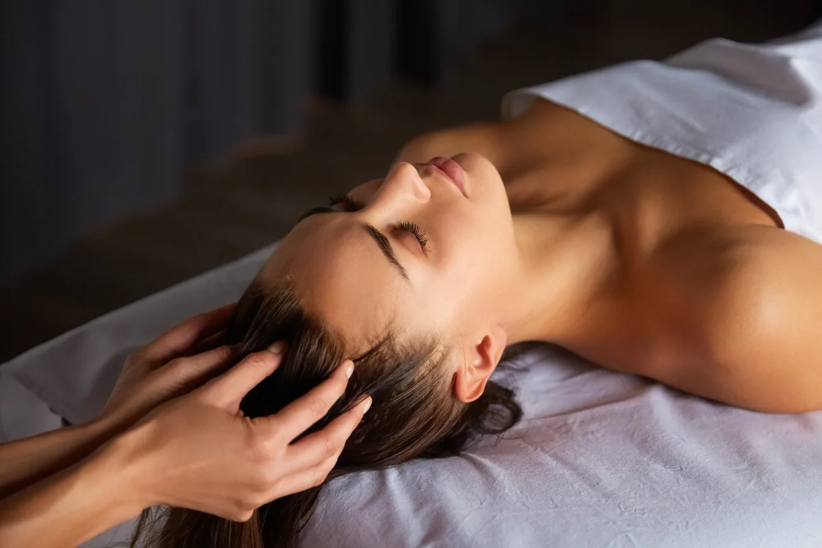 An esthetician at work