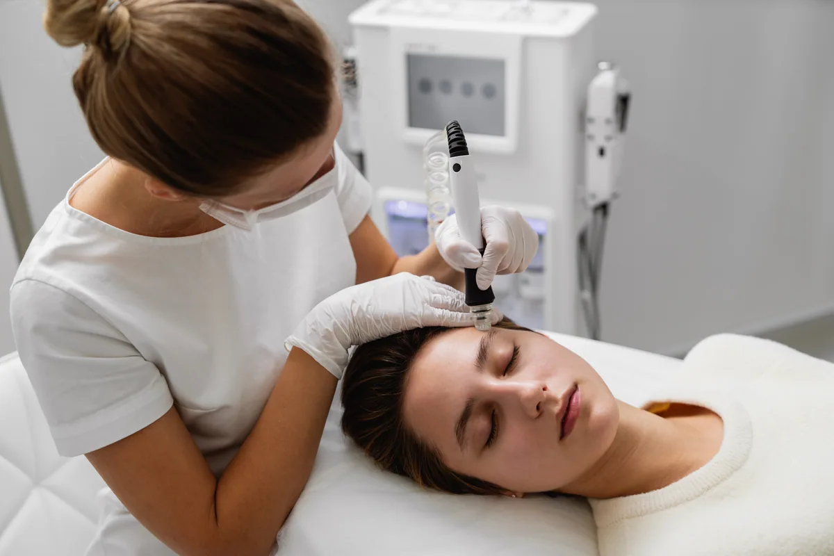 An esthetician at work
